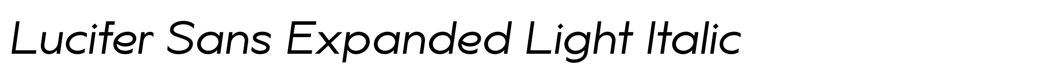 Lucifer Sans Expanded Light Italic image